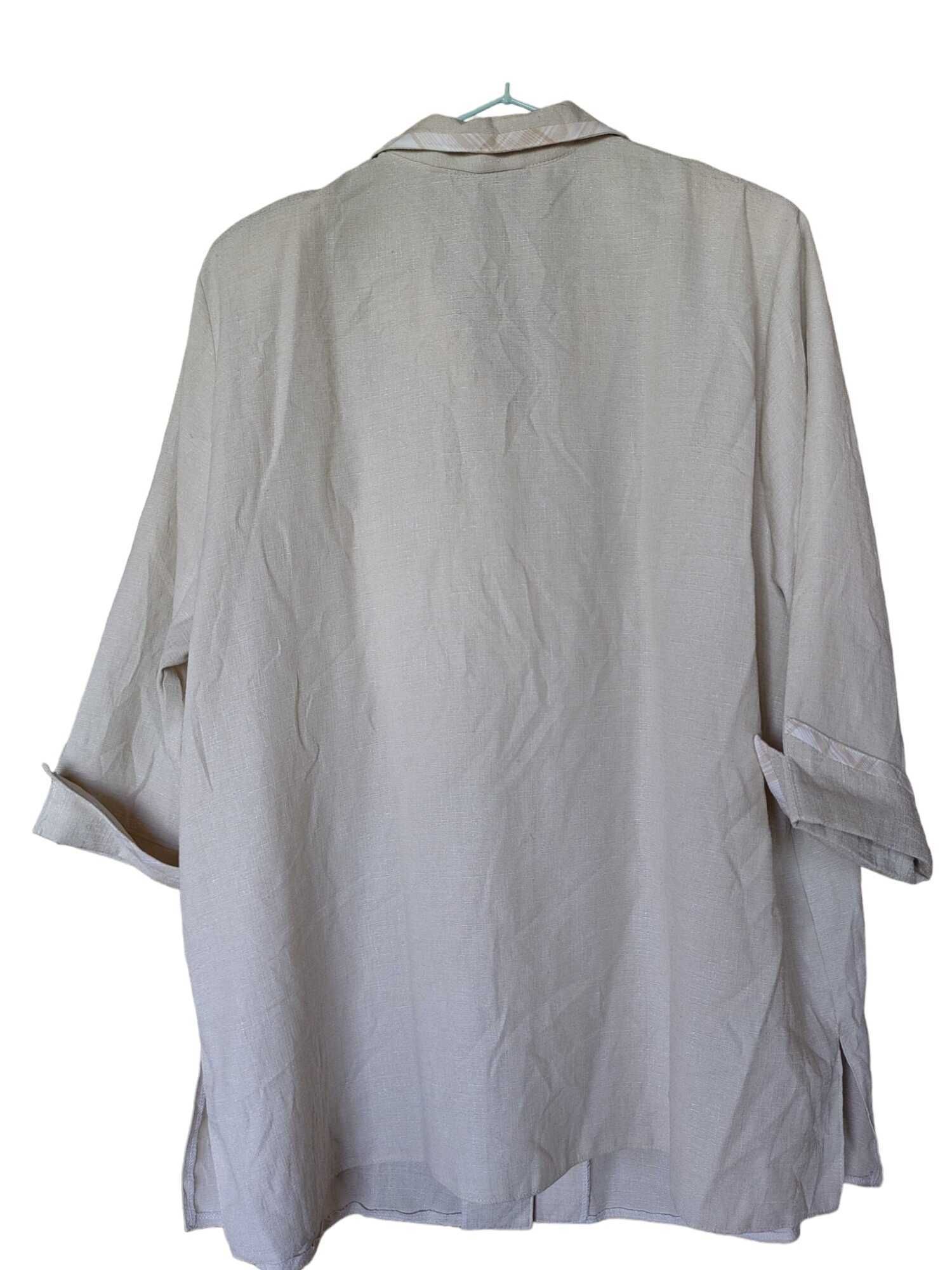 Дамска риза с джобове Izabel, 65% полиестер, Бежова, 74х63 см, XXL