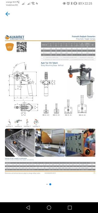 Dispozitive pneumatice de fixare, menghine, cleme