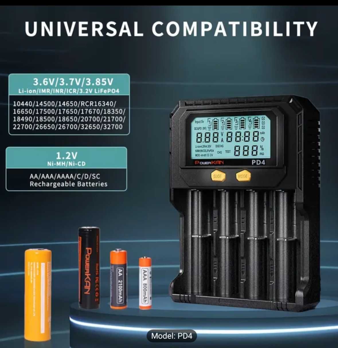 Incarcator universal PowerKan nou pt orice model de acumulator