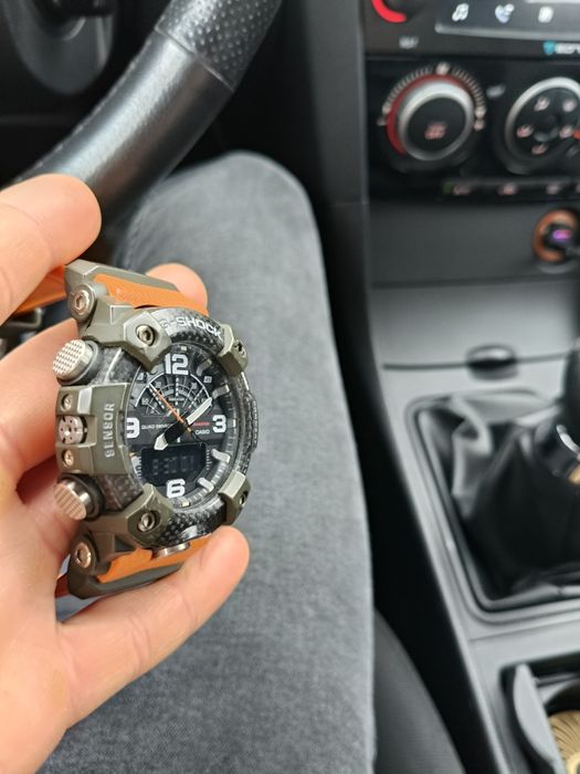 Ceas sport rezistent tip G-Shock Mudmaster – curea portocalie