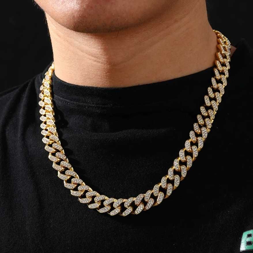 Set Cuban Link Chain Iced Out Diamante CZ Premium