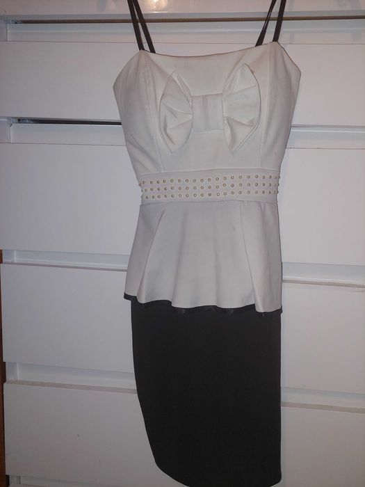 Rochie office peplum cu fundita TRANSPORT GRATUIT