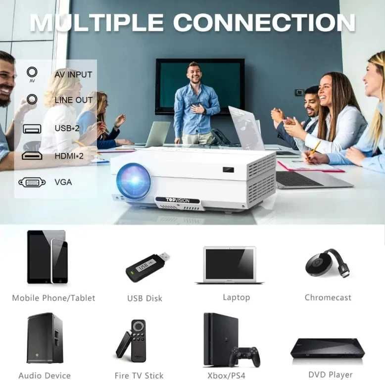 Проектор TOPVISION T26L, 300", Native 1080P, 7500 Lumen, 150 000 часа