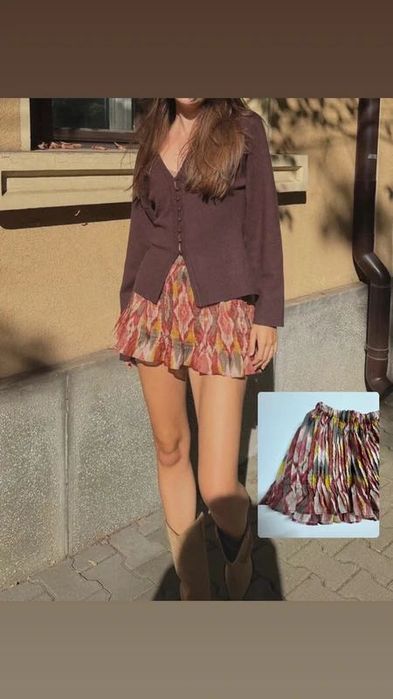 Fusta pantalon matase