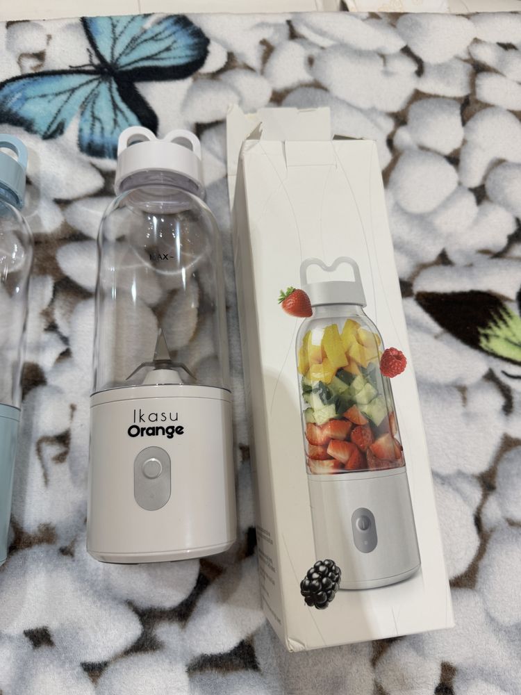 Blender portabil USB diferite culori Roz Albastru Alb Noi pachet 3+1 g