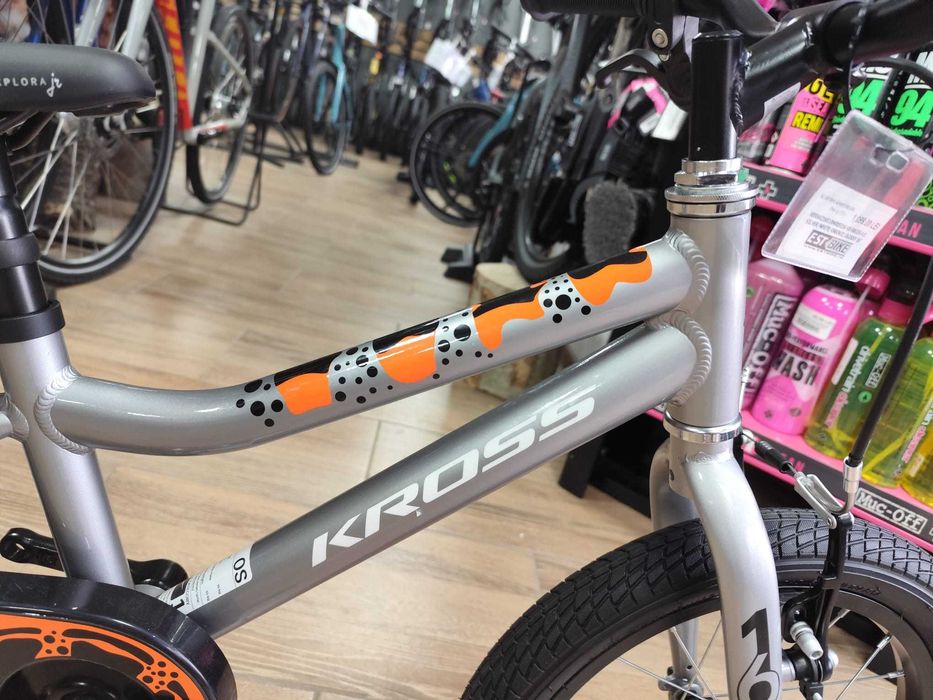 Bicicleta Kross Racer 4.0 2025 silver / white / orange / glossy  16"