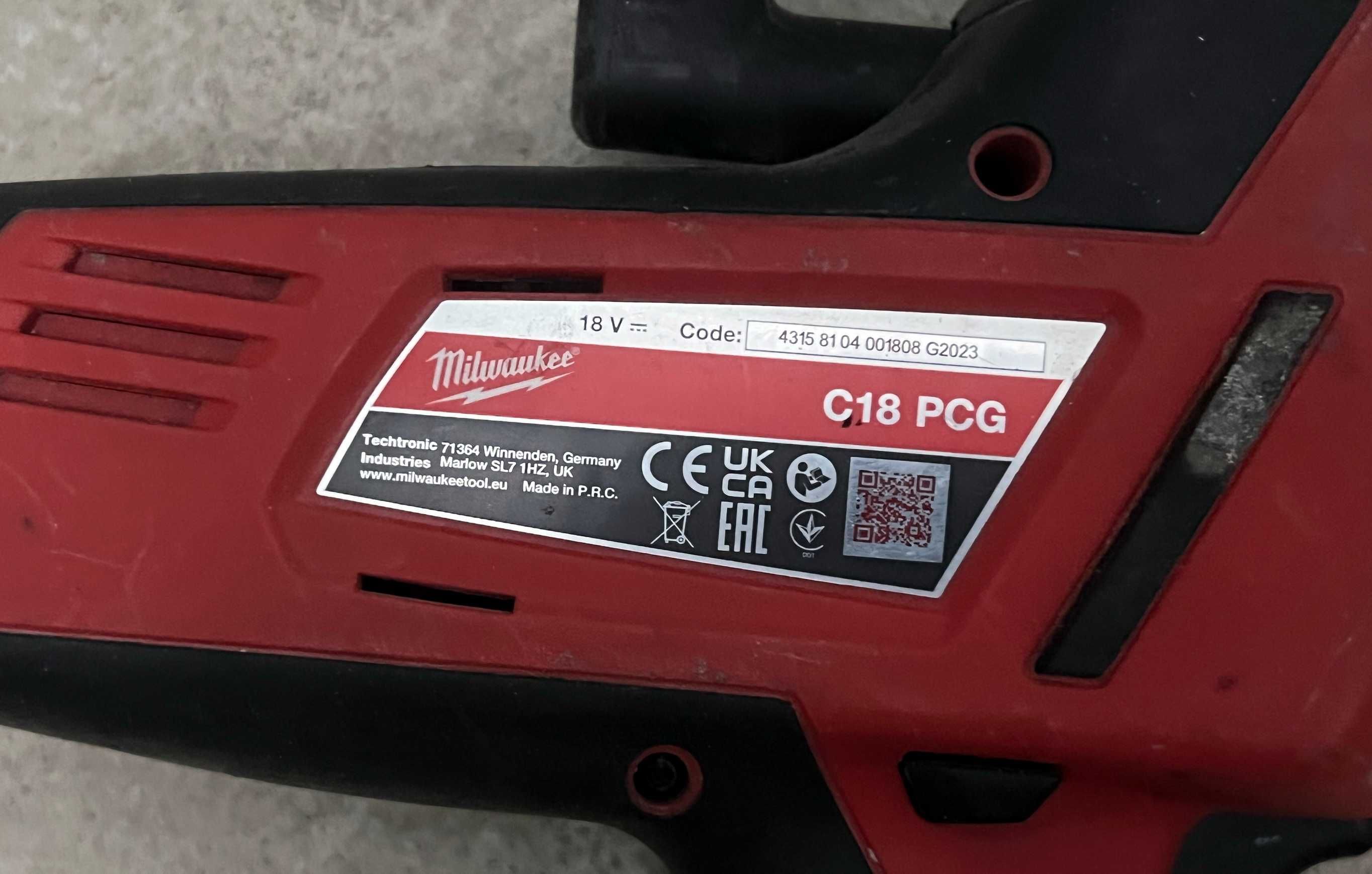 Pistol tub silicon Milwaukee C18 PCG - corp - 2023