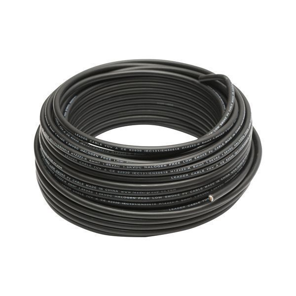 Кабел за соларен панел 6мм x 50м черен 1.5kv, h1z2z2-k breckner german