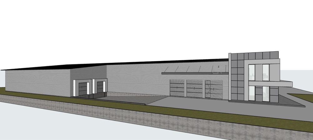 Hală nouă de închiriat – 1040 mp – rampă TIR, birou