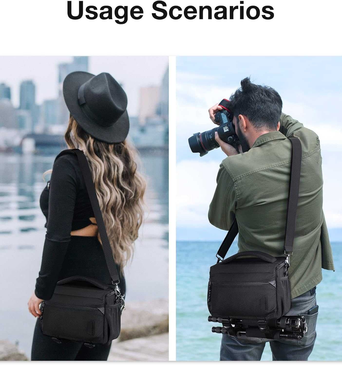 Чанта за фотоапарат BAGSMART, чанта за през рамо за SLR фотоапарати