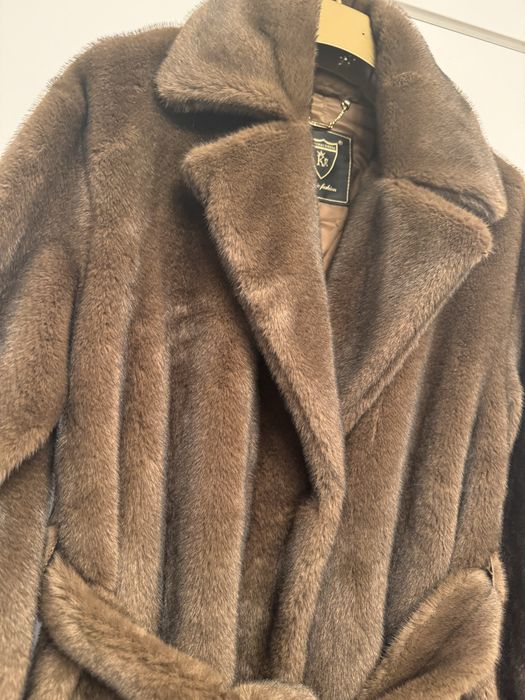 Дълго палто изкуствен косъм