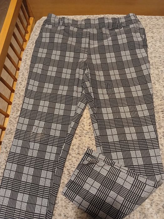 Дамски панталони-каре  и  ромб, сиво черни