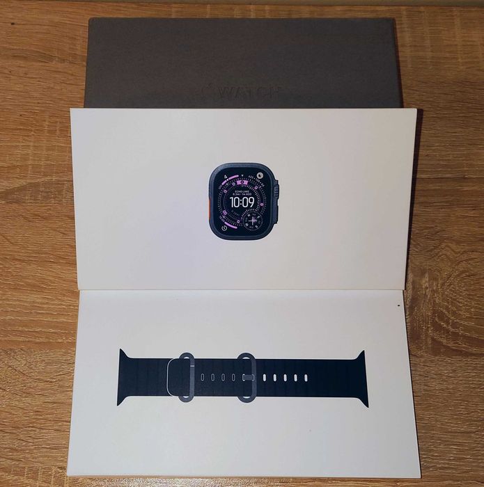 НОВ Apple Watch Ultra 3 49mm Black Ti Black Ocean Band Смарт часовник