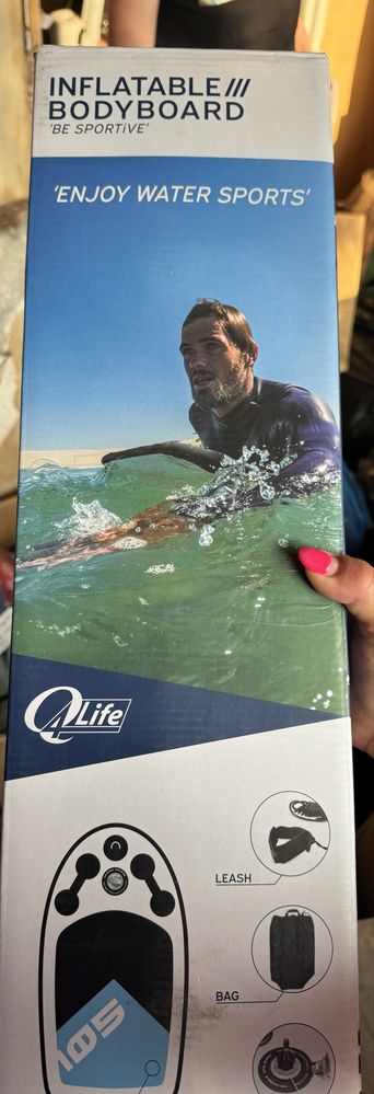 Надуваем бодиборд Q4Life дъска за сърф плувен сал
