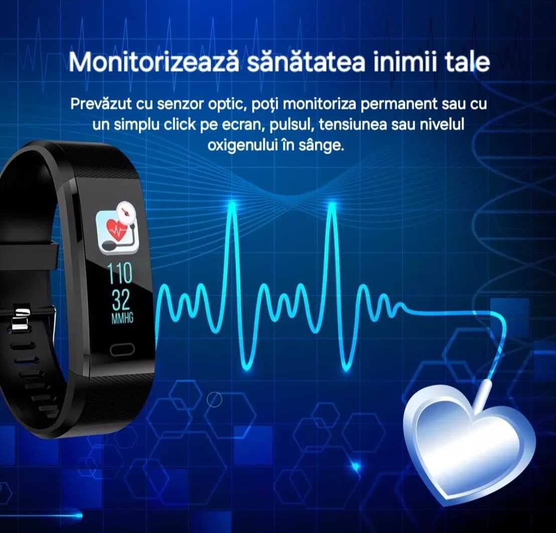 Smartwatch bluetooth performant Roșu. Apel/ Mesaje. Sport și sănătate
