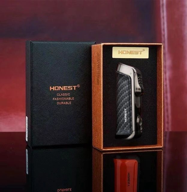 Луксозна метална запалка за пури  с троен джет-Honest ( четири цвята )