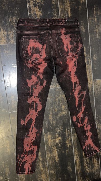Blugi Slim Skinny Negri Efect Bleach/Acid marimea M
