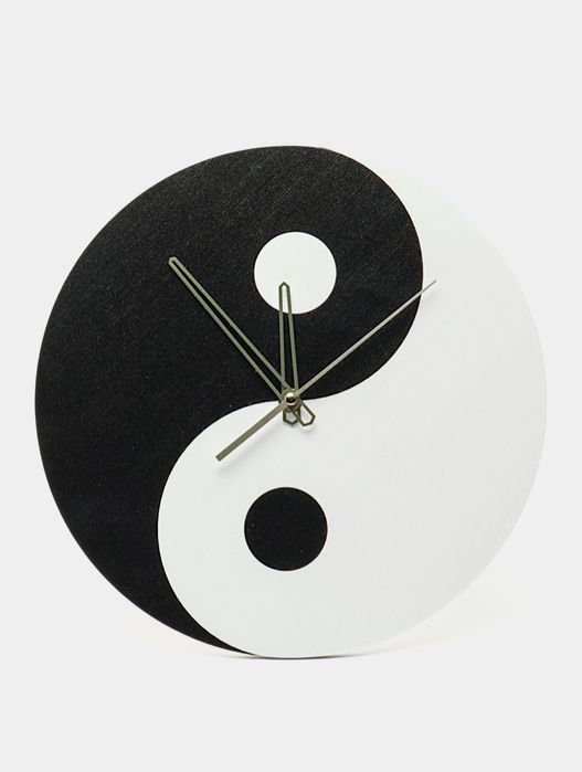 Часы настенные, деревянные, Инь-Ян, круглые, 30 см, акрил