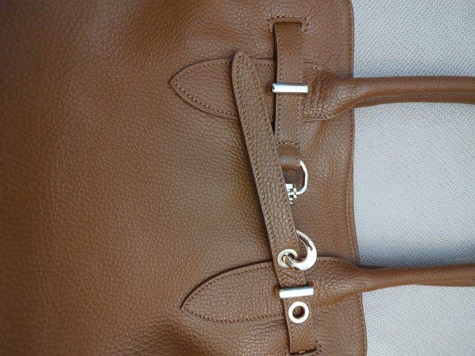 Geanta piele, maro, noua