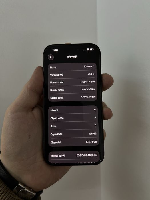 iPhone 14 Pro Negru 128GB 100% baterie