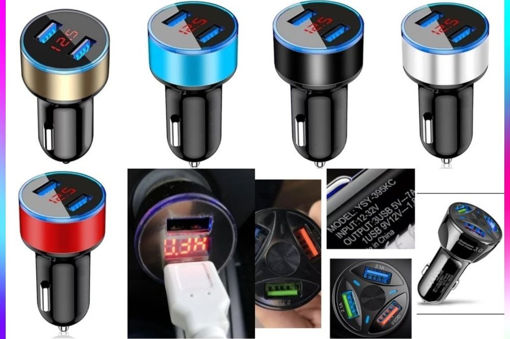 Для авто. USBзарядчик, часы