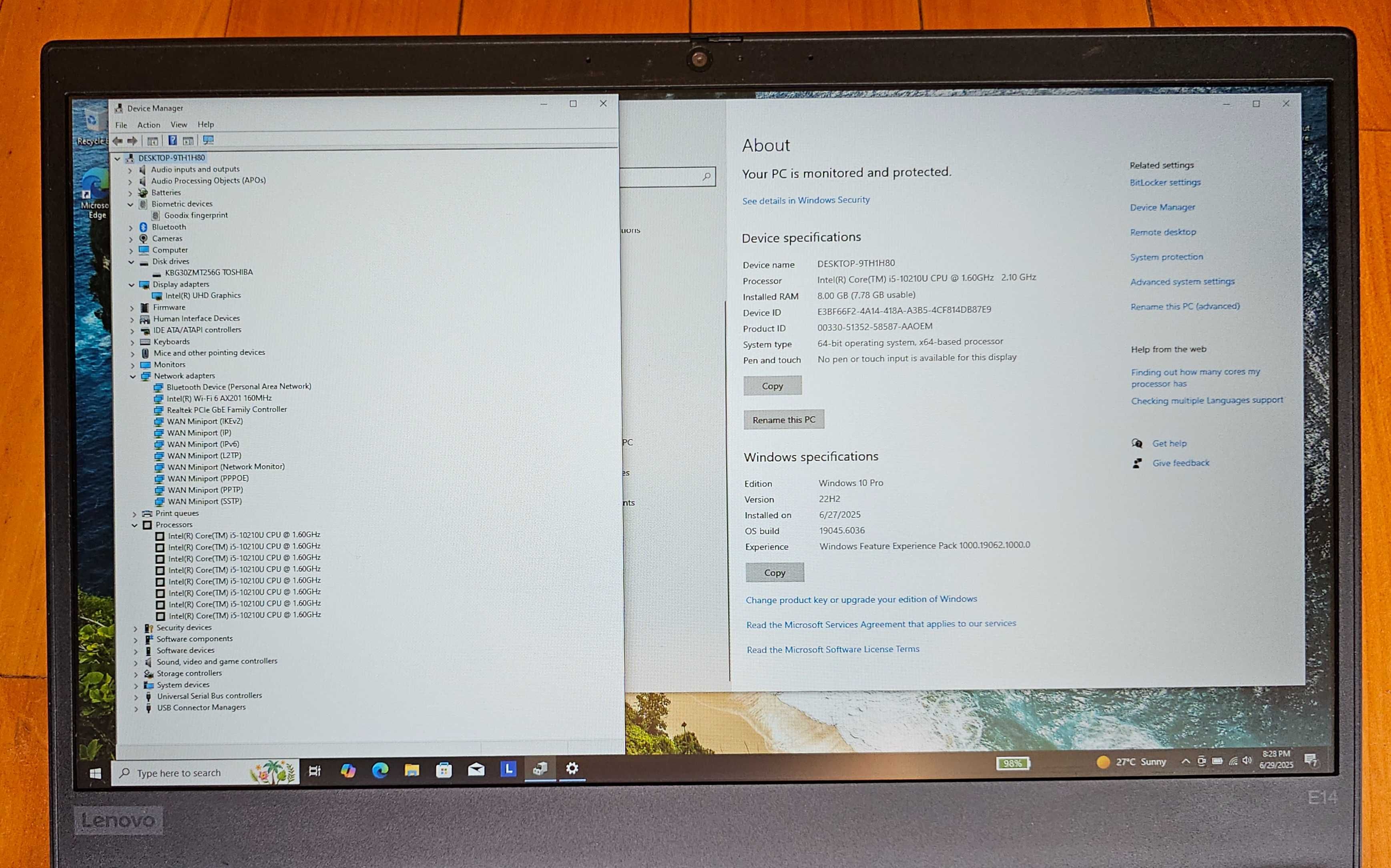 Lenovo Thinkpad E14 i5 10210U 8Gb 256Gb