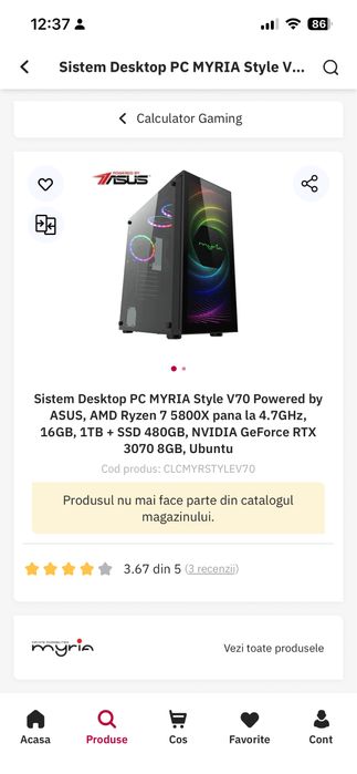 Desktop PC Asus Zyzen 7 5800x , 32gb ram , NVIDIA GeForce 3070