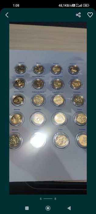 Colectie monede placate cu aur