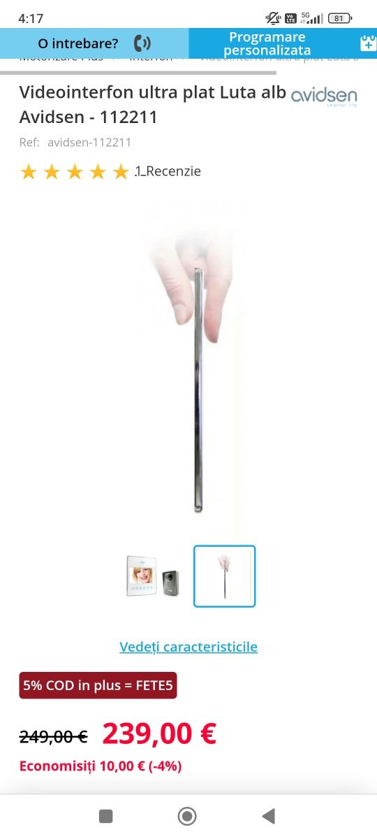 Videointerfon Avidsen Super plat