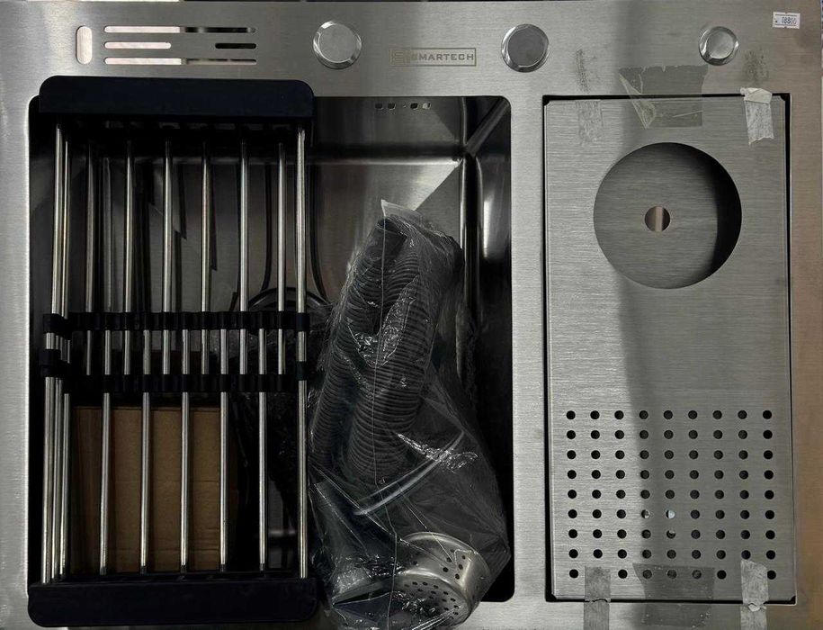 Мойка врезная SMARTECH SATIN (подставка для ножей) 650 × 500 × 225