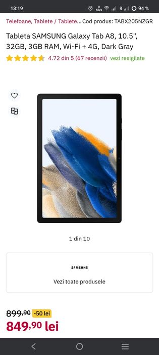 Samsung tab a8 +husă