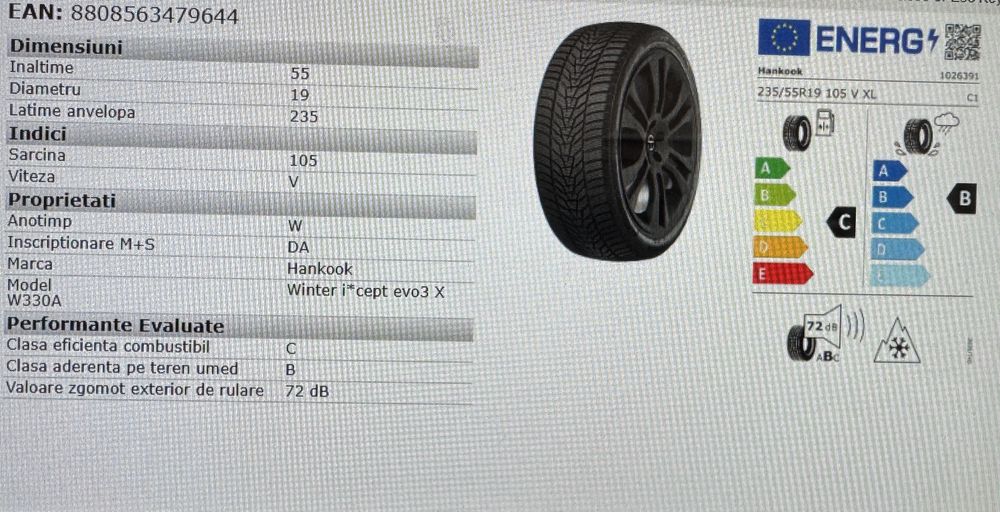 235 55 19 Anvelope de iarna noi Hankook