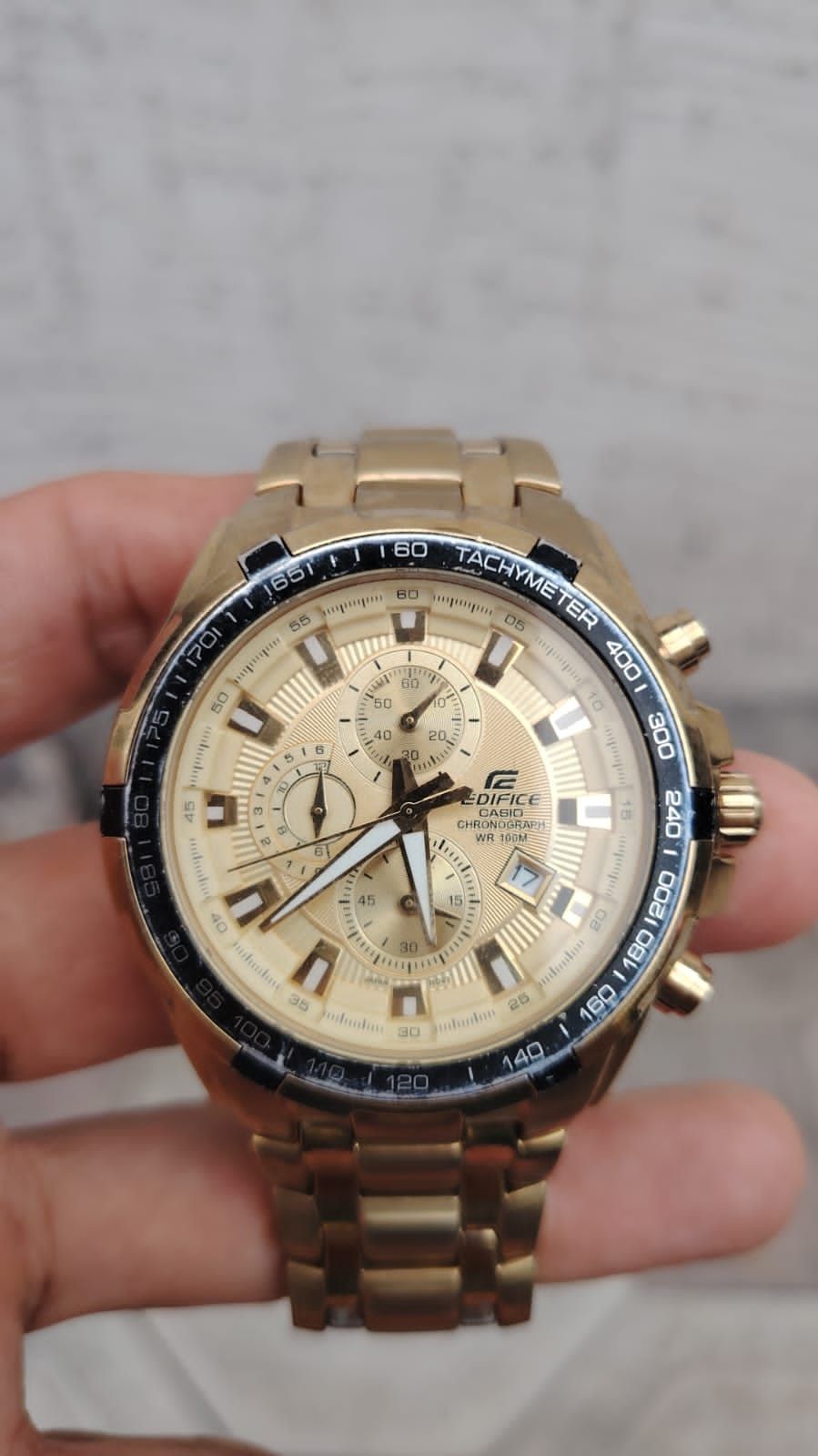 Часы Casio Edifice Chronograph (модель EF-518) в золотистом исполнении