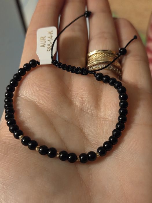 Bratara cu bile de aur 14k