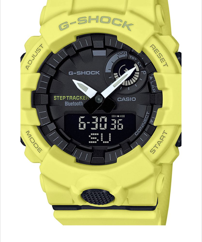 Hybrid Casio Ceas cronograf Nr pasilor G-Shock, bluetooth Galben
