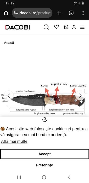 Cutit Grizzly pentru camping