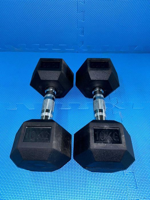 Set Gantere Hexagonale 36kg: 2 x 10 kg + 2 x 8 kg
