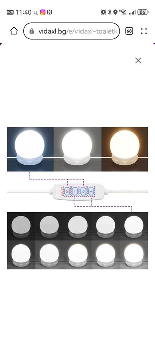 Тоалетка с осветление