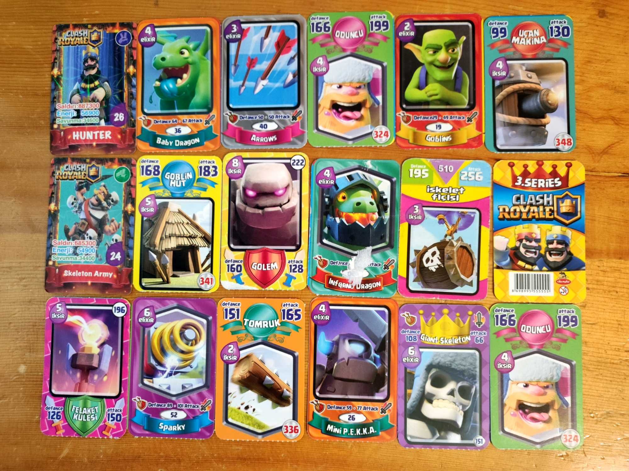 Pachet 178 Carduri Clash Royale Seria 2, 3, 4, 5, 6, 7 si Crown