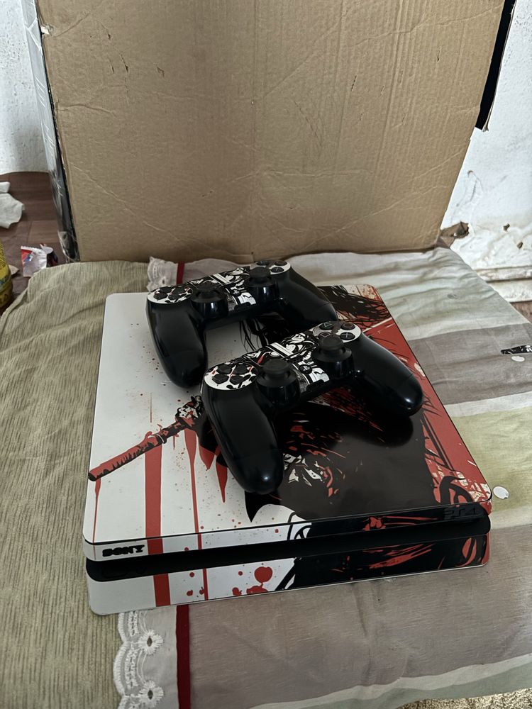 Ps 4 slim 2геймпада +8игр в хорошем состоянии
