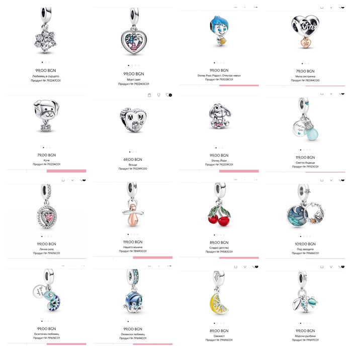 Талисмани Пандора Pandora Нови колекции модели 2025
