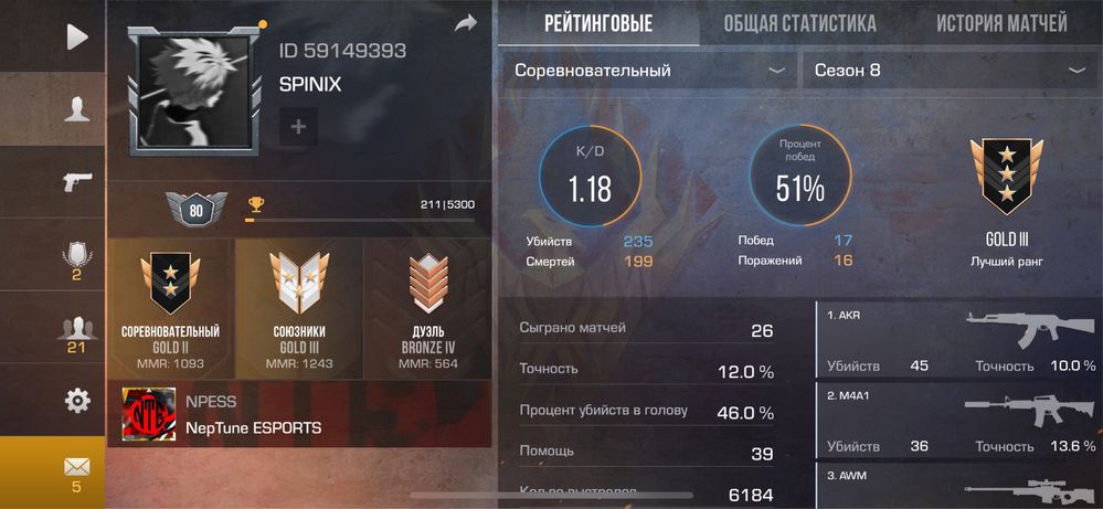 стендофф аккаунт