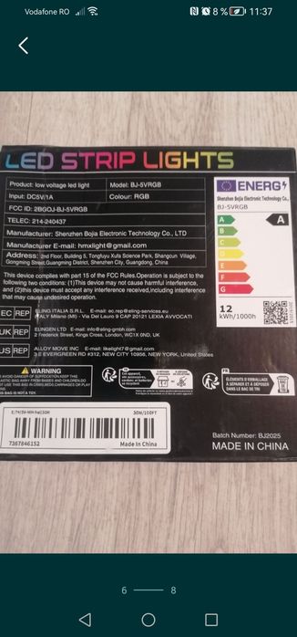 Banda lumini led RGB 2 role x 15m (30m), cu schimbare de culoare, nou