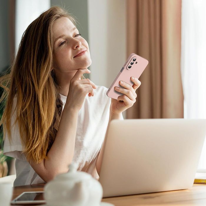 Матов силиконов кейс за samsung galaxy a17 - розов