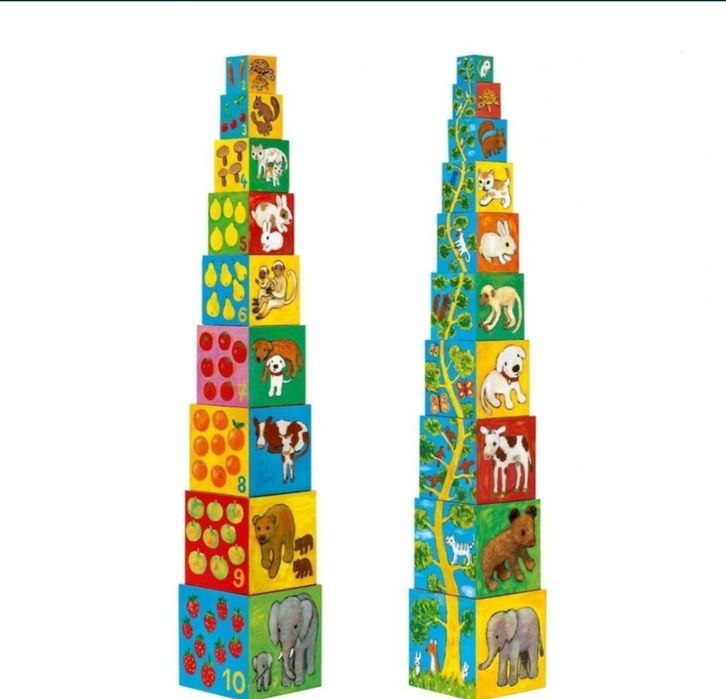 Jucarii bebe Montessori Turn de construit Djeco Copac 12 luni 1 an