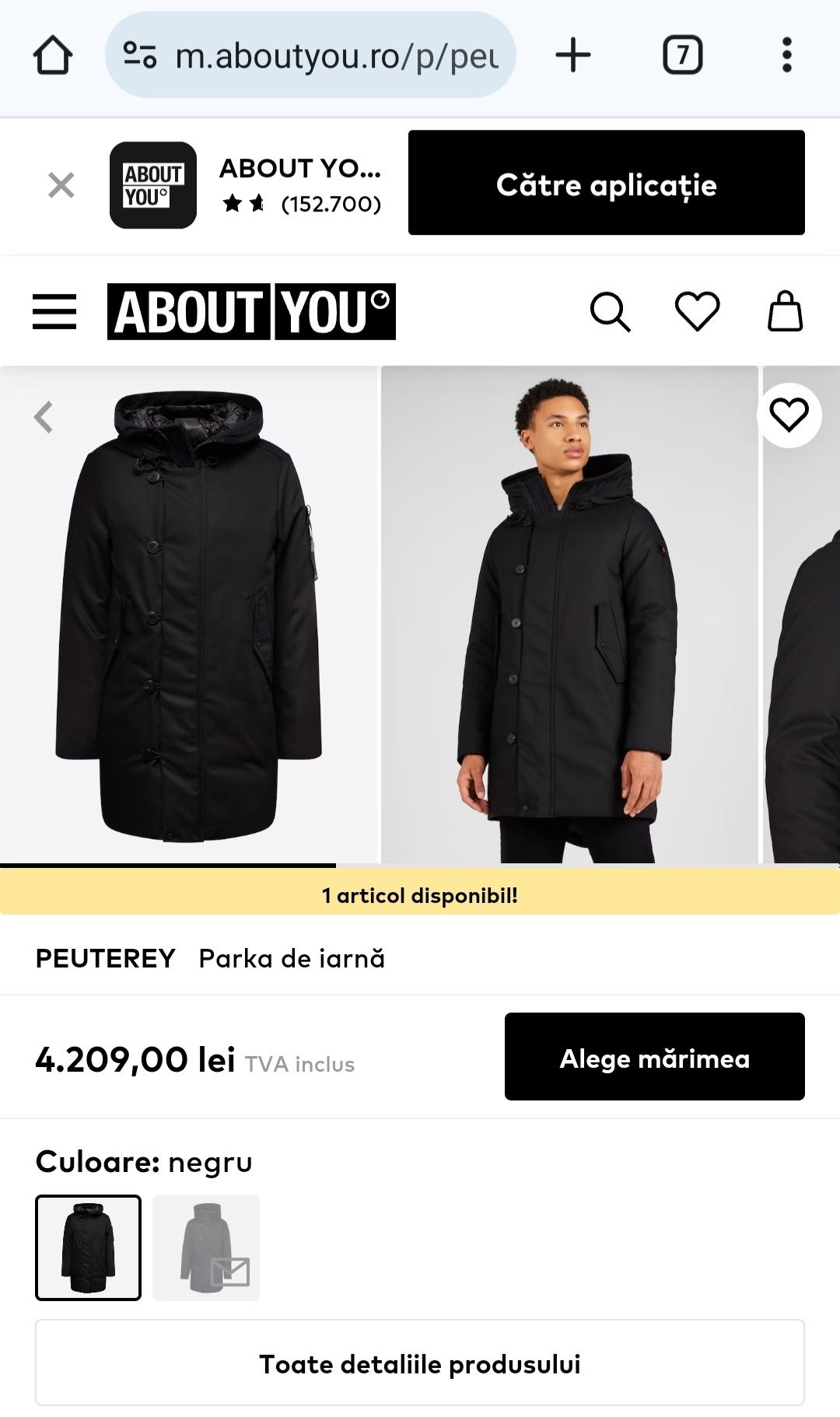 PEUTEREY Parka de iarnă