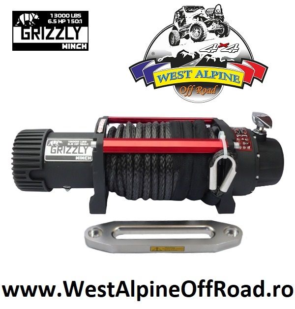 Troliu auto GRIZZLY WINCH 13000LBS (Forta: 5897KG) cu plasma sintetica