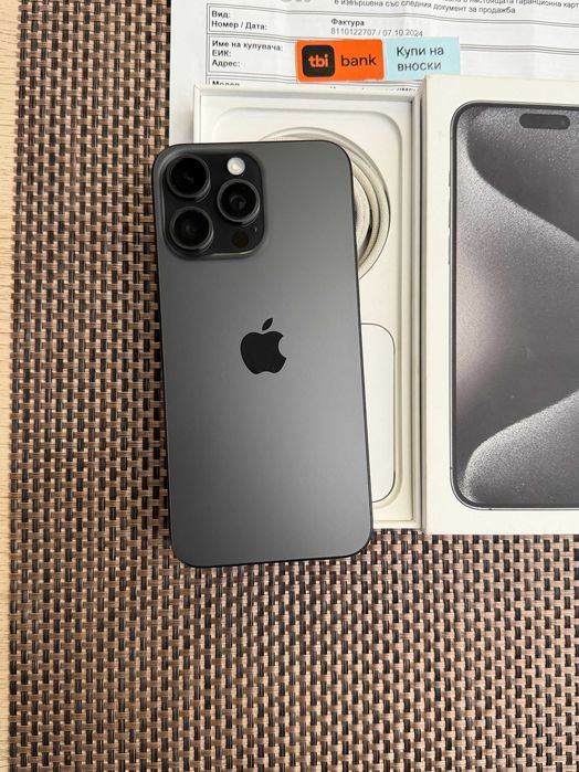 36м гаранция! iPhone 15 Pro MAX Лизинг от 50лв/м BLACK Titanium