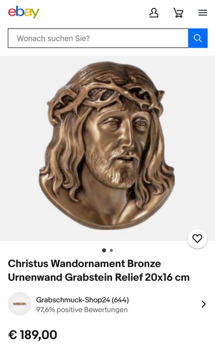 Urna de perete/tablou in relief din bronz cu Mantuitorul Iisus Hristos