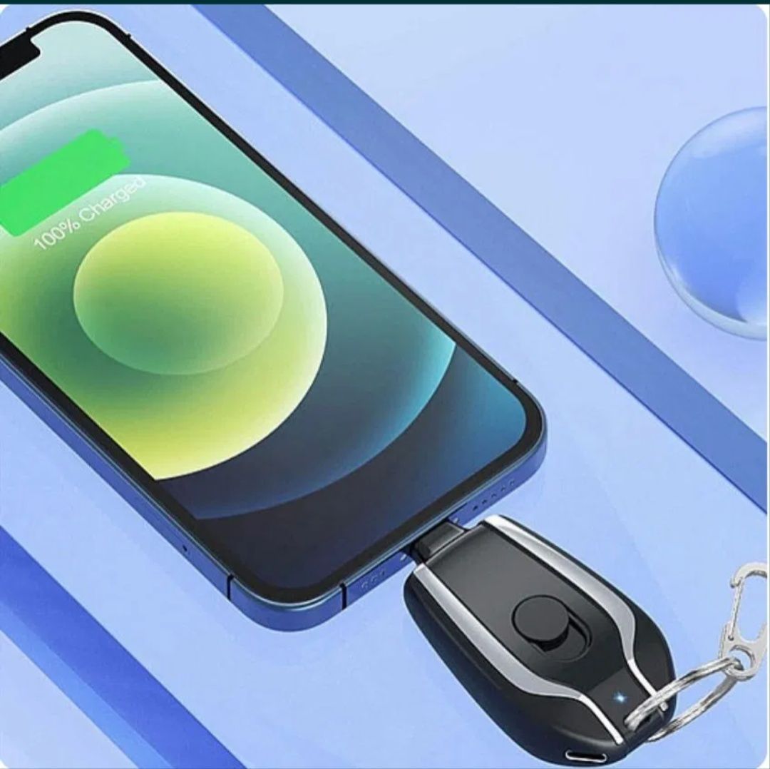 Външна батерия TU&YA, Тип ключодържател, 1500 mAh, Черен, Съвместима